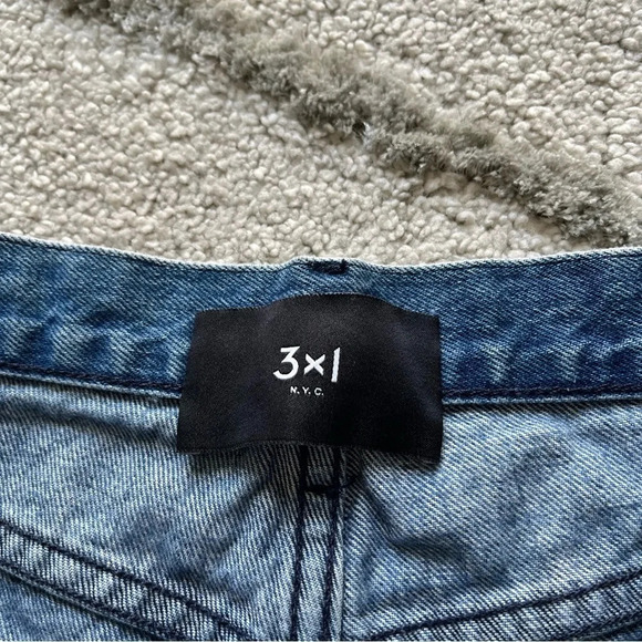 3X1 denim shorts high rise button fly distressed cut offs 28 - Picture 2 of 10